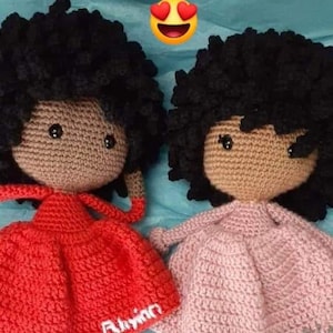 Handmade , Curly haired doll