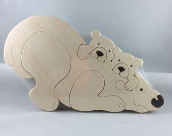 Wooden Polar Bear Puzzle