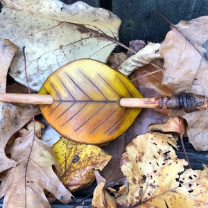 Leather hair clip, natural vine wrapped hair stick, autumn leaf barrette