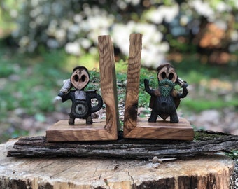 Forest Spirit Rustic Wood Fantasy Bookends