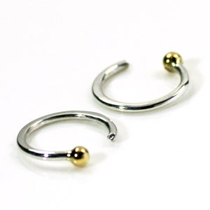 Huggie Hoop Earrings with Solid 14k Gold Ball End, Small Hoop Earrings, Dainty Earrings, Cartilage Hoop, Hug Hoops, Gift for Her