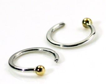Huggie Hoop Earrings with Solid 14k Gold Ball End, Small Hoop Earrings, Dainty Earrings, Cartilage Hoop, Hug Hoops, Gift for Her