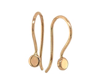 Solid Gold Circle Disc Earrings, 14k Solid Gold Earrings, Minimalist Everyday Dainty Earrings, Simple Earrings, Gift for Her