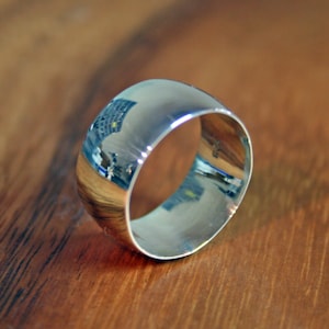 Wide Band Ring, 925 Sterling Silver, Half Round Cigar Band Ring, Minimalist Ring, Wide Silver Wedding Bands, Wide Silver Ring