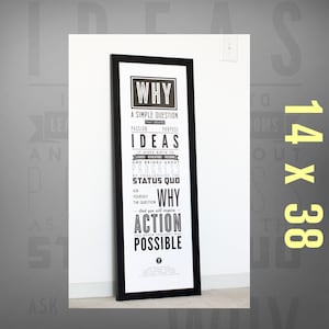 Ask Why: FRAMED Inspirational Quote Print Poster. Motivational Wall Decor for Science Teachers, Schools, Classrooms. Great Gift Idea.