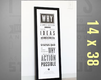 Ask Why: FRAMED Inspirational Quote Print Poster. Motivational Wall Decor for Science Teachers, Schools, Classrooms. Great Gift Idea.