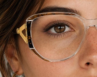 Roberto Capucci 408 Women's Large Crystal Multicolor Eyeglasses Italy 1990s NOS