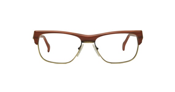 Louis Feraud Wood Eyeglasses: French Rectangular … - image 1