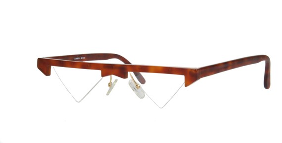 Maske Lambda T Unique Vintage German Designer Unisex Triangle Rimless Eyeglasses Etsy