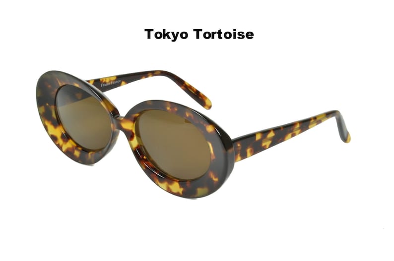 Club LA 8251 Women's Jackie O Vintage 60s 70s Oversized Oval Concave Blond Burgundy French Design Sunglasses Tokyo Tortoise