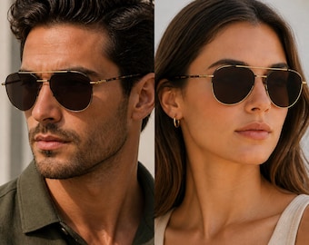 Round Pilot Metal Double Bridge Sunglasses 90s Italy
