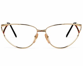 Club LA 6001 Cat Eye Eyeglasses: Bicolor Metal Frame, 90s France NOS