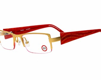 Etnia Barcelona Palma Rectangular Semi Rimless Colorful Metal Eyeglasses Spain