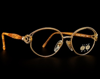 Club LA 6305 Oval Pearl Ornate Fancy Sunglasses 90s France
