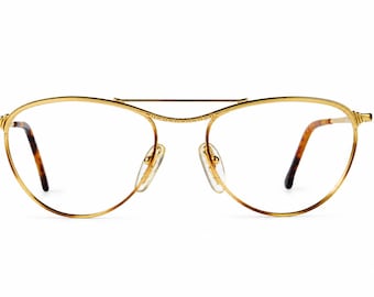 Alaska Adventure 112 Large Tortoise Metal Double Bridge Cat Eye Glasses Italy
