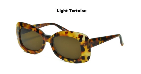 90s Rectangular Tortoise Sunglasses: Club LA 8250… - image 4