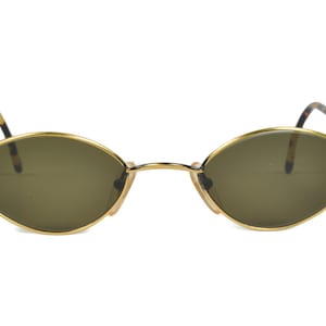 Club LA 113 Vintage Oval Diamond Black Antique Gold Metal Men&#39;s Women&#39;s Sunglasses 90s Italy