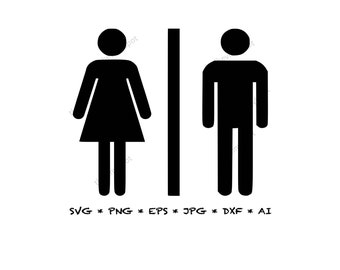 Men Women Restroom Vinyl Decal Sticker Sign Mens Womens Bathroom Unisex Gender