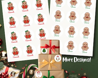 Personalized Christmas Sticker Sheet, Custom Holiday Labels, Gifts & Wrapping