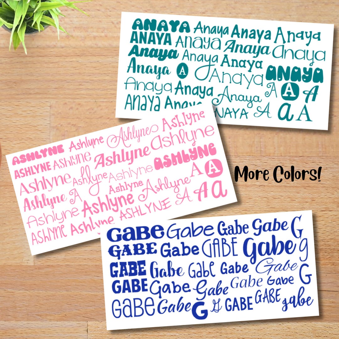Personalized Name Decal Sheet, Custom Vinyl Stickers for School ...