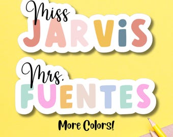 Personalized Teacher Name Sticker, Custom Decal - Laptop, Classroom Desk, School, Teacher Appreciation