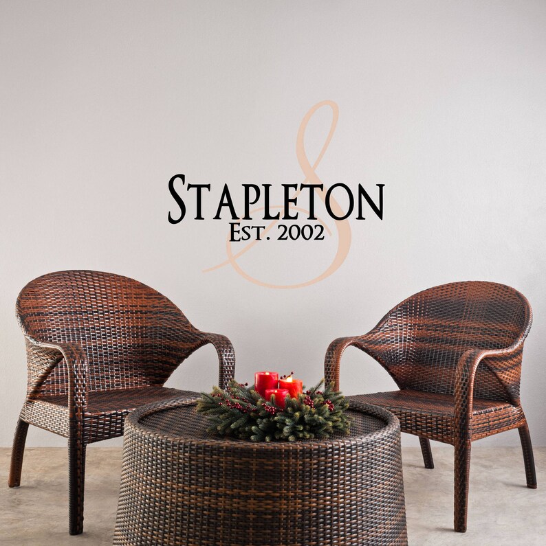 Custom Monogram & Last Name Vinyl Decal Set Personalized Etsy