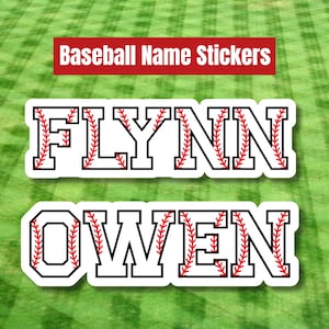 Personalized Baseball Name Sticker - Custom Player Helmet, Water Bottle and Gear Decal
