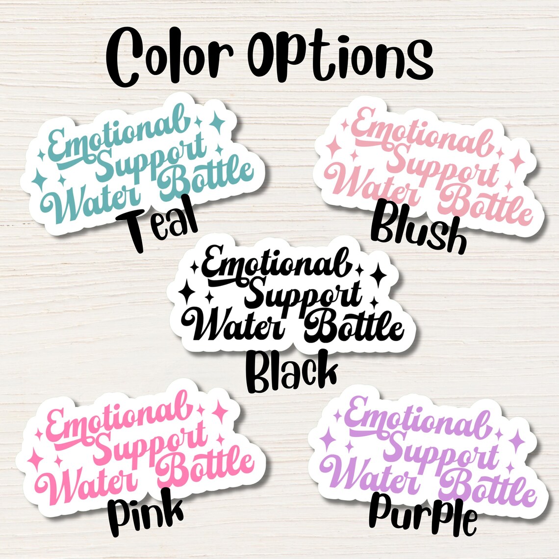 Emotional Support Water Bottle Sticker, Funny Decal for Stanley, Owala ...
