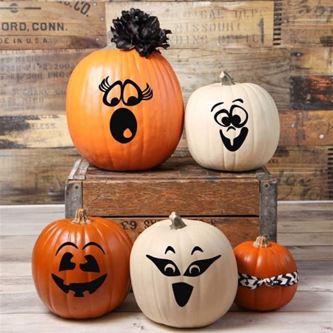 Halloween Vinyl Pumpkin Faces Halloween Celebrate Holiday - Etsy