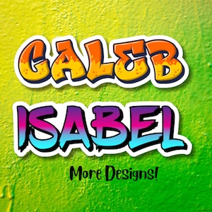 Personalized Graffiti Name Sticker, Custom Graffiti Art Decal - School Supplies, Water Bottle
