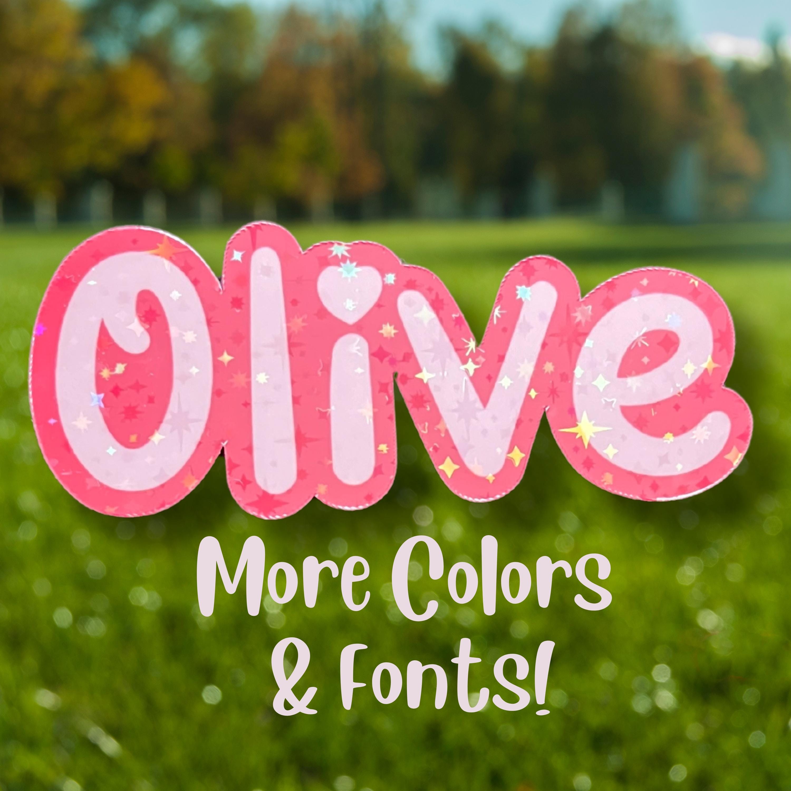 Custom Holographic Name Sticker - Personalized Decal, Two Colors, Water Bottle
