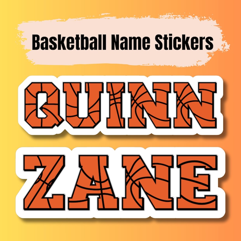 Personalized Basketball Name Sticker - Custom Water Bottle, Gear Decal ...