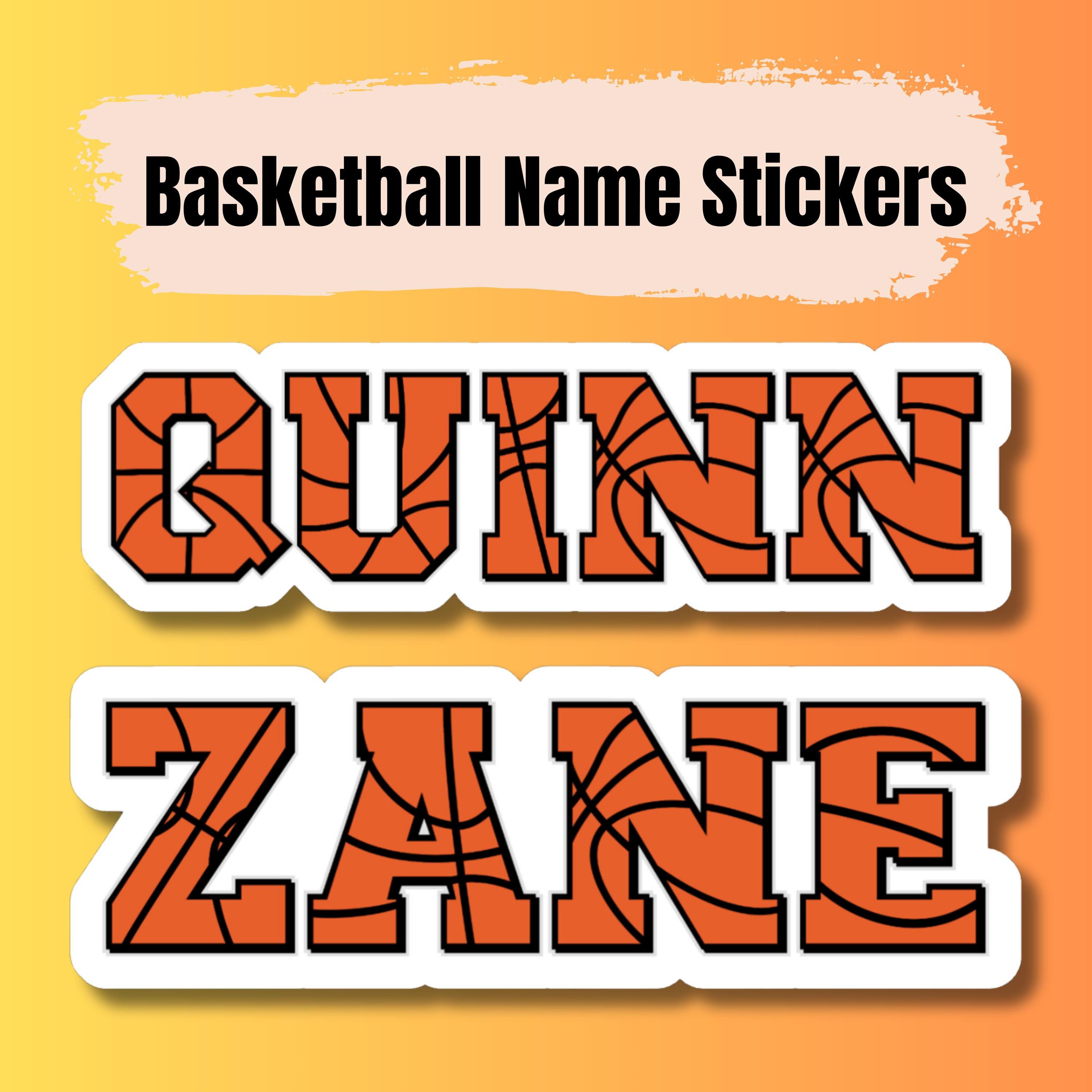 Personalized Basketball Name Sticker - Custom Water Bottle, Gear Decal ...