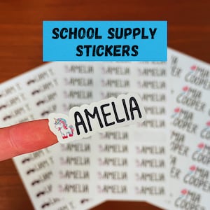 Personalized School Supply Name Stickers Sheet, Custom Labels - Daycare, School Supplies