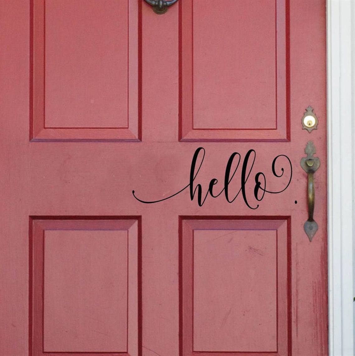Hello Vinyl Door Decal Home Decals Office Business Front Etsy