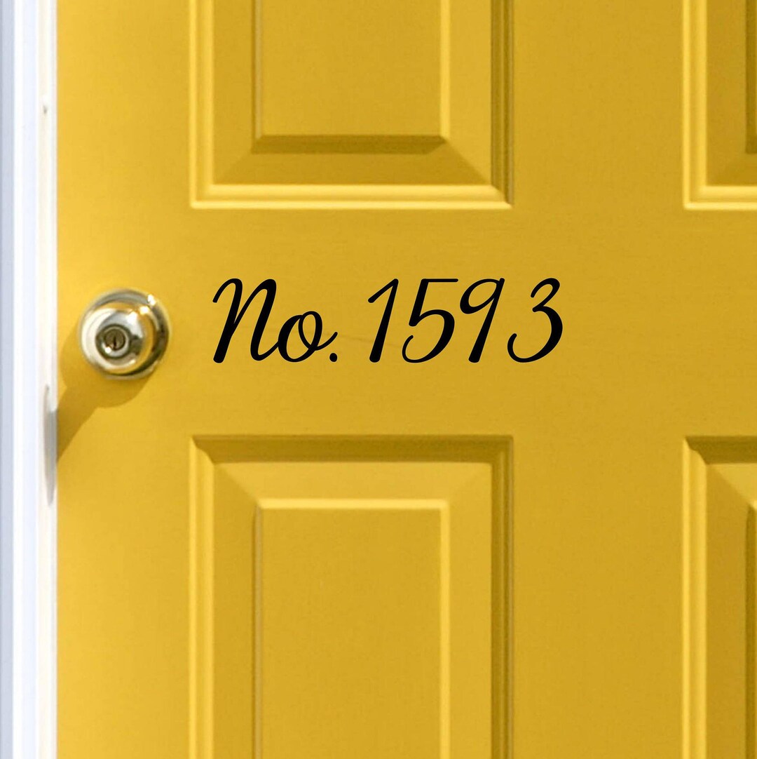 Custom House Number Vinyl Door Decal Address Decals Home Etsy