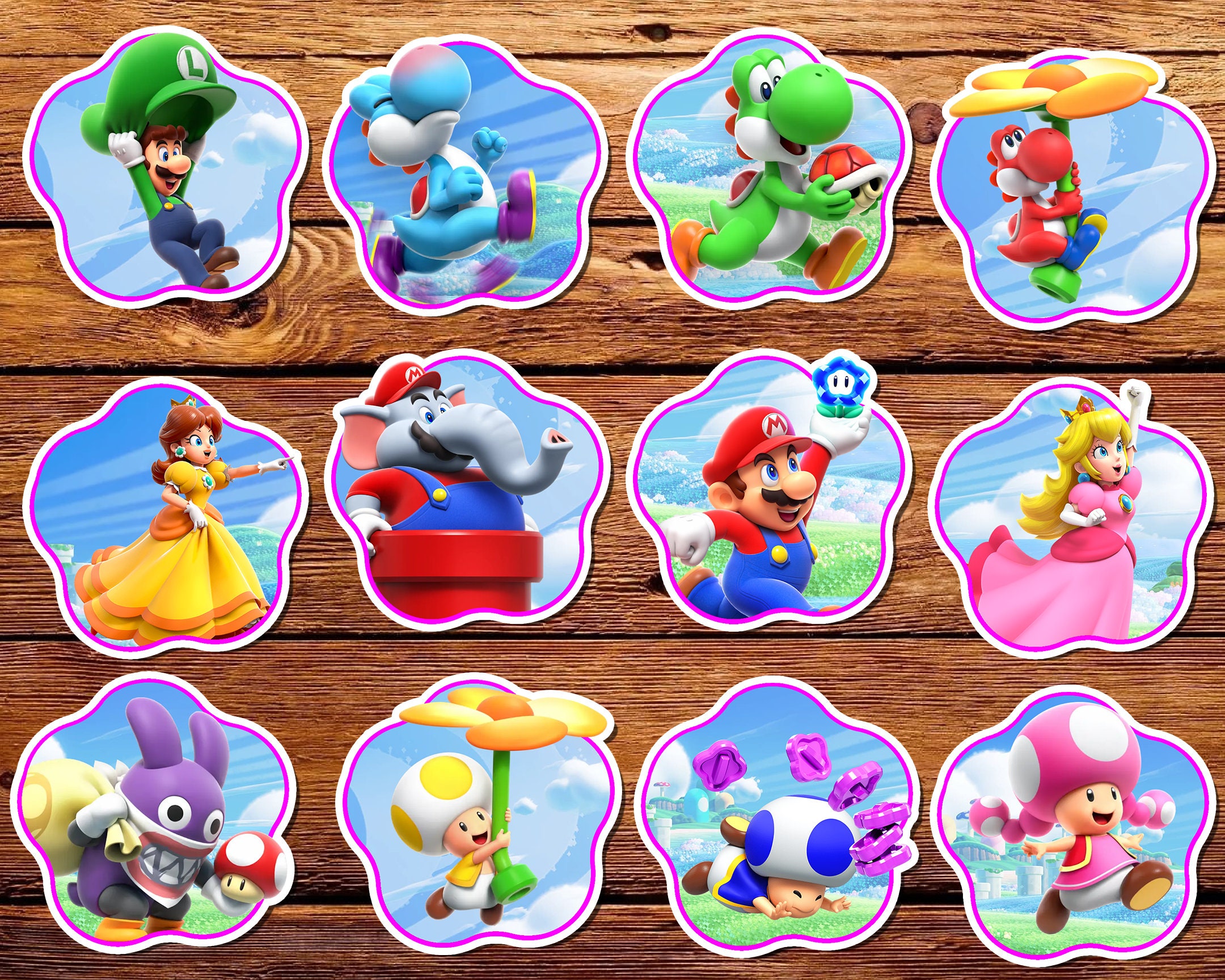 Set of 12 Super Mario Sticker Pack | Power Ups Vinyl Stickers