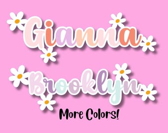 Custom Daisy Name Stickers: Personalized Floral Decals, School Supplies, Water Bottle, Notebook