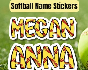 Custom Softball Name Sticker: Personalized Helmet Decal, Water Bottle, Gear