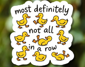 Funny Ducks Not In A Row Sticker - Sarcastic Laptop or Water Bottle Decal