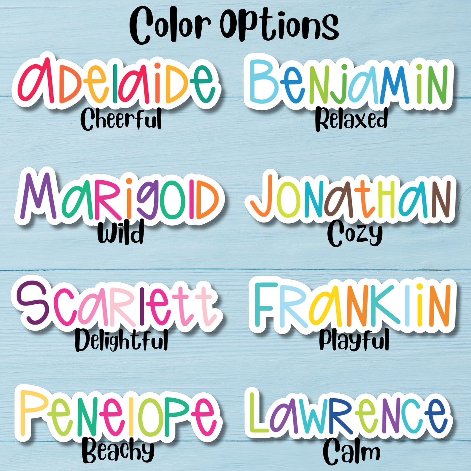 Beautiful Name Sticker Personalized Name Stickers, Custom Decal Water Bottle, Laptop, School ...