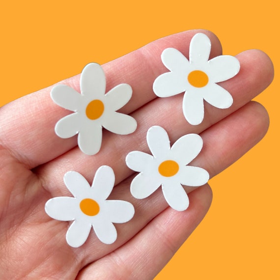 Daisy Stickers Set 1" - Floral Daisies Decals for Water Bottle, Laptop, Notebook