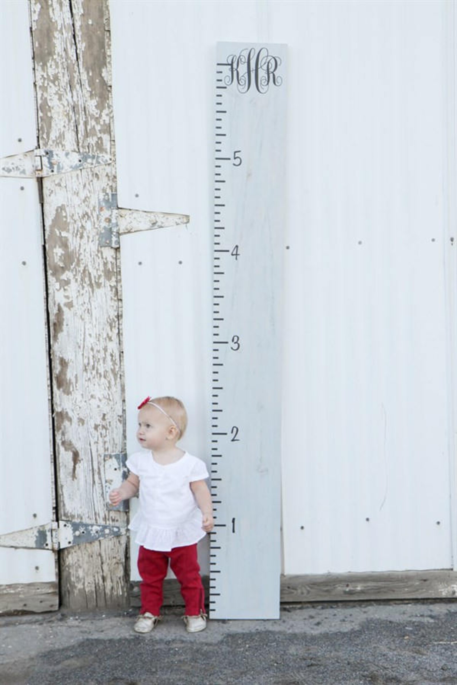 Custom Growth Chart Vinyl Decal Kit Monogram Ticks Etsy