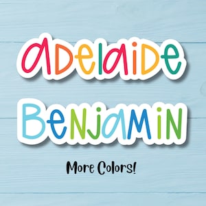 Custom Name Stickers, Water Bottle Stickers, Personalized Kids Sticker, Laptop Sticker, Name Decal Label, Personalized Stickers For School