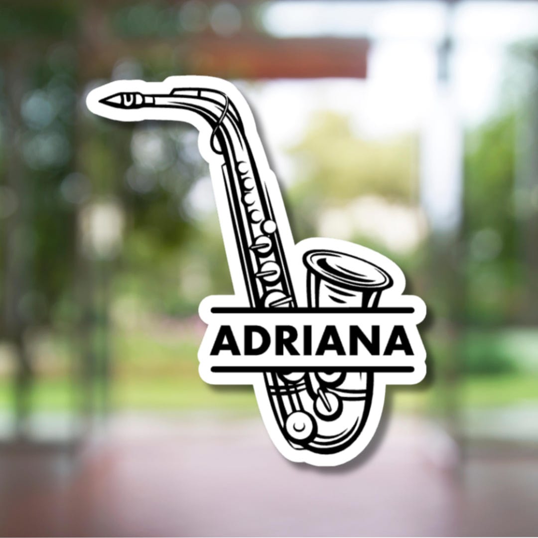 Saxophone Personalized Sticker - Water Bottle, Binders, Folders - Etsy