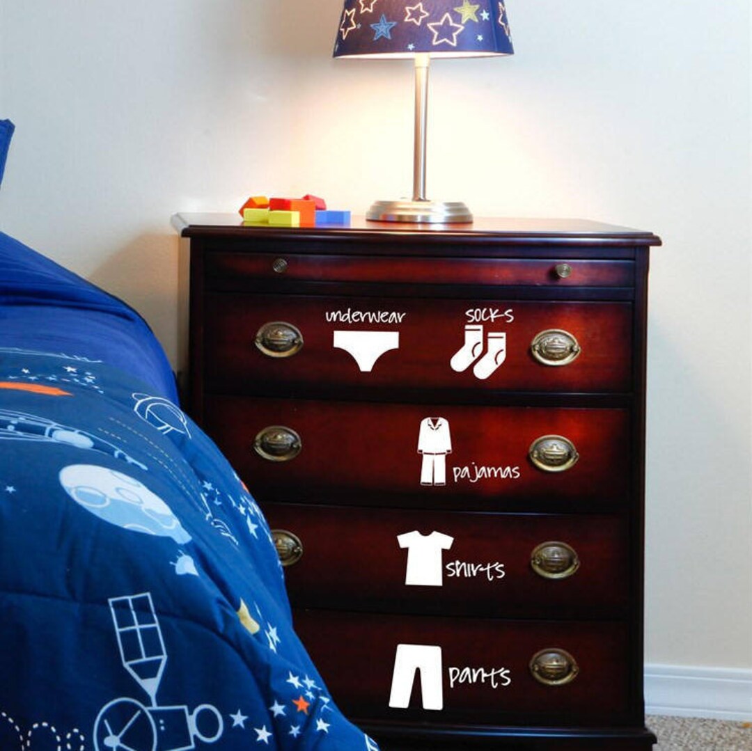 Clothing Vinyl Decals for Organized Dresser Set of 5 Home Etsy