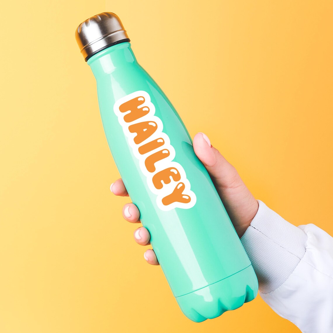 Personalized Bubble Letter Name Sticker - Custom Water Bottle, Laptop ...