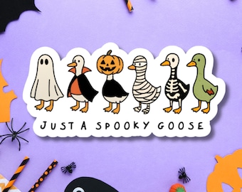 Just A Spooky Goose Halloween Sticker, Funny Halloween Vinyl Decal
