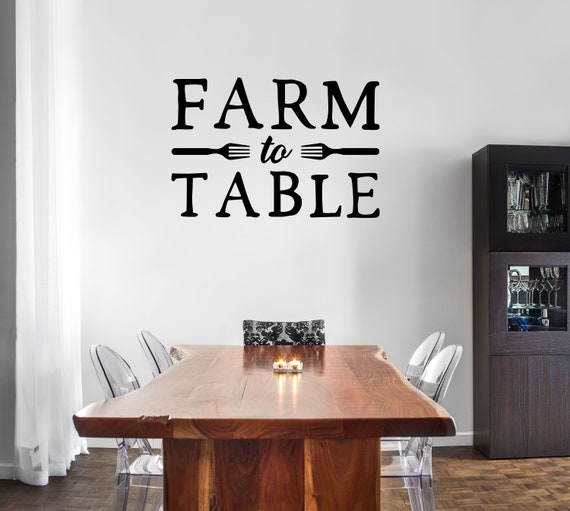 Farm To Table Vinyl Decal Farmhouse Home Decor Wall Art Etsy