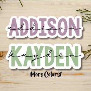 Layered Personalized Name Sticker, Water Bottle Stickers, Personalized School Stickers, Custom Colorful Name Stickers, Aesthetic Sticker